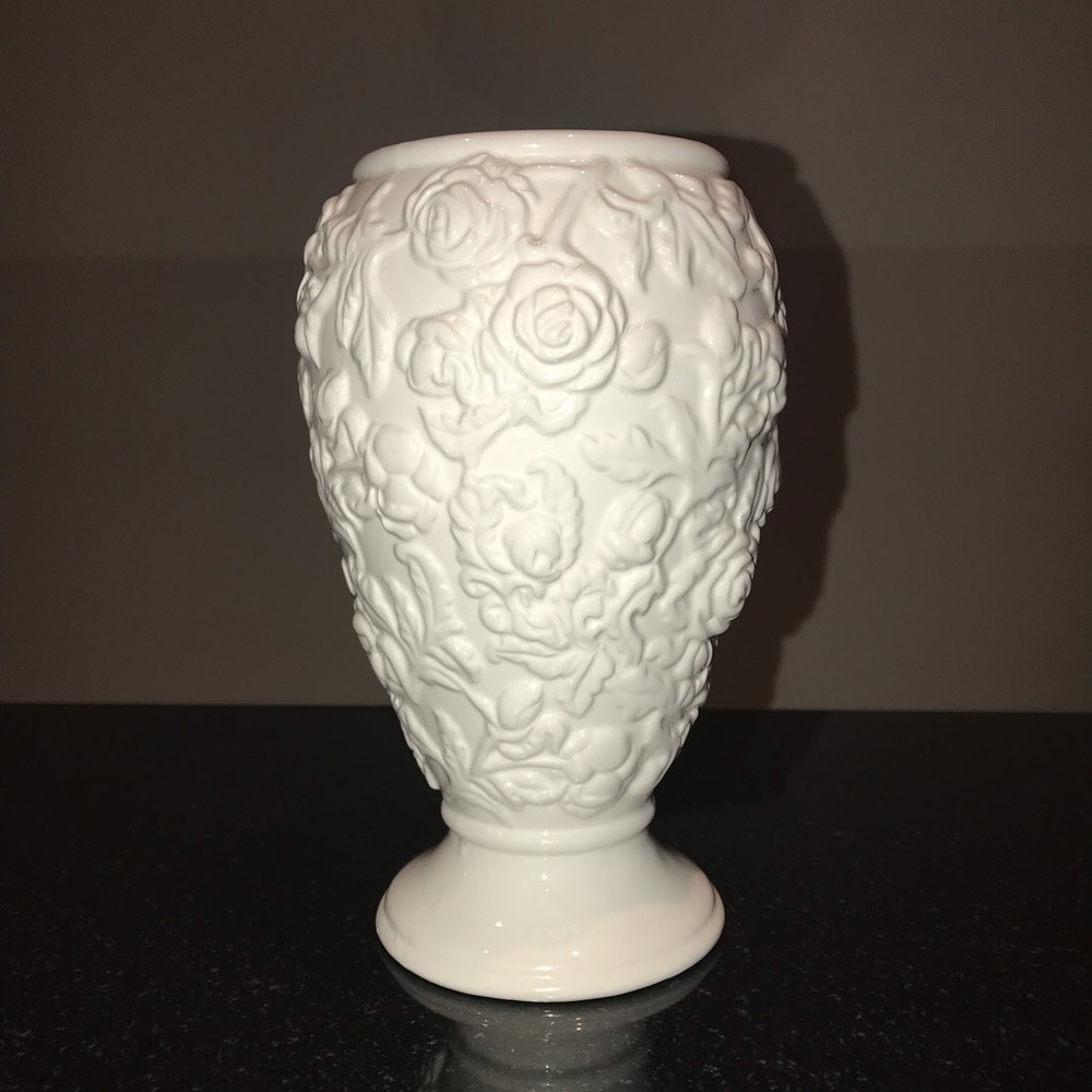 Vintage Napco White Ceramic Rose Vase